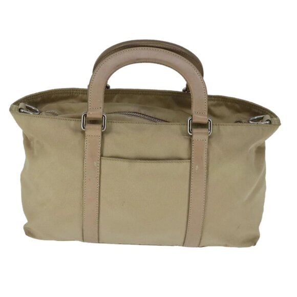 PRADA Shoulder Bag Nylon 2way Beige Silver Auth bs20501 - Picture 2 of 16